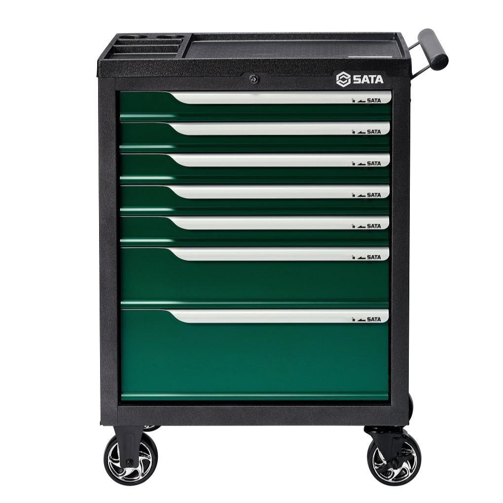 Carro para Ferramentas com 7 Gavetas Verde - SATA Brasil
