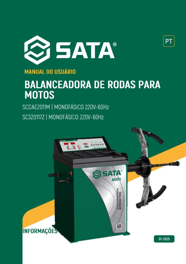 CAPA MANUAL DE INSTRUÇÕES BALANCEADORA DE MOTOS SATA