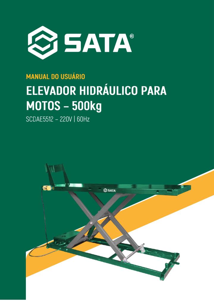 CAPA MANUAL DE INSTRUÇÕES ELEVADOR PARA MOTOS SATA