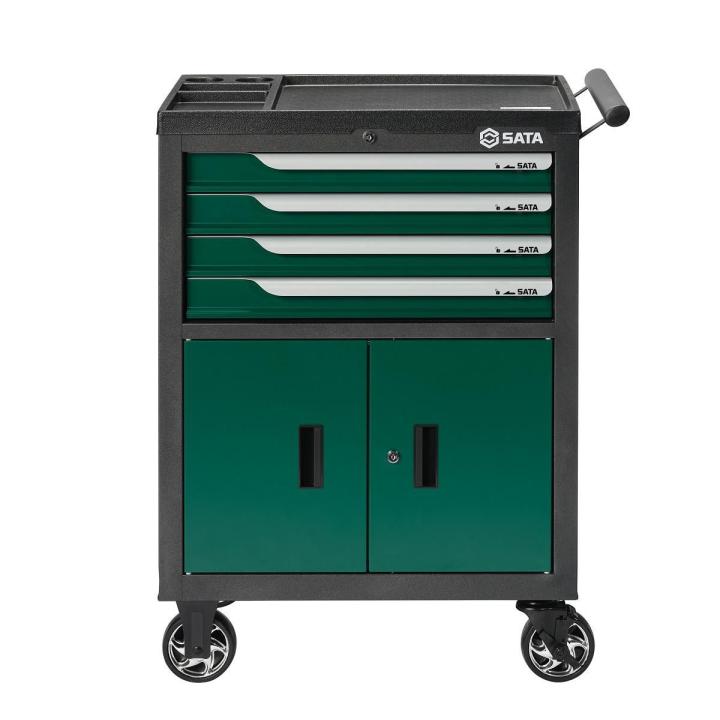 Carro para Ferramentas com 4 Gavetas Verde - SATA Brasil