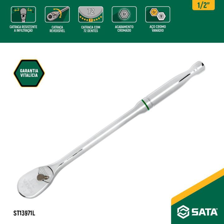 Catraca com cabo longo 1/2 pol 72 dentes SATA - ST13971L - SATA Brasil