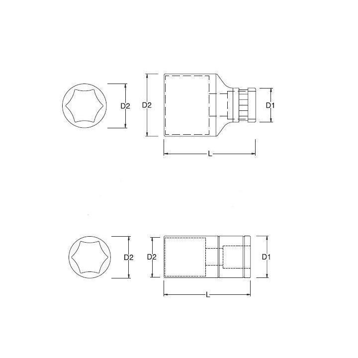 Image of 3/4" Drive 6 Point SAE Standard Length Sockets - SATA