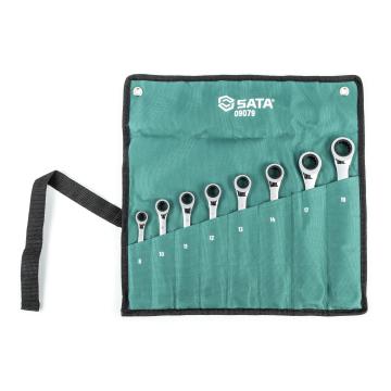 Image of 8 Pc. Metric Combination Speedy Ratcheting Wrench Set - SATA