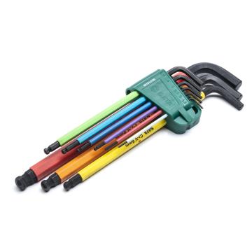 Image of 9-Key Metric Long Ball Point Hex Key Set - SATA